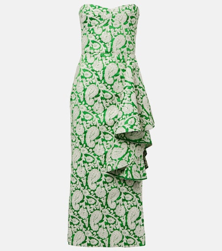 Draped paisley midi dress