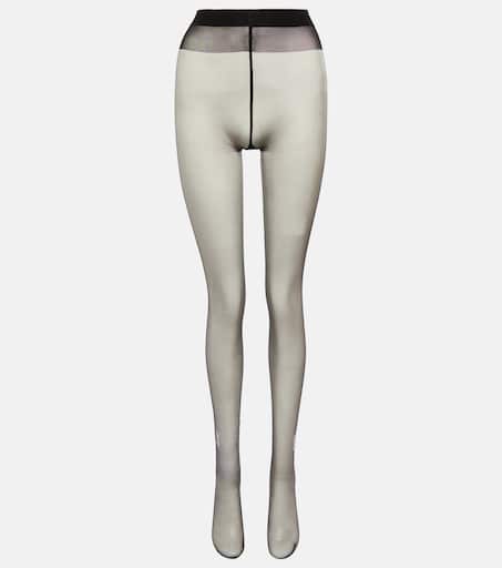 【送料&関税込】Saint Laurent Black Lace Collant Floral lace tights in black - Saint Laurent | Mytheresa