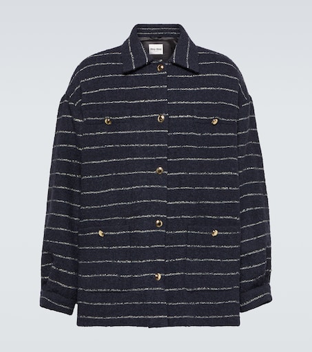 【送料&関税込】Miu Miu Midnight Blue Wool Coat Miu Miu Midnight Blue Wool Coat | italist