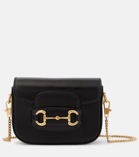 ショルダーバッグ・ポシェット Gucci Black Leather 1955 Horsebit Shoulder Bag Gucci Horsebit 1955 Mini leather shoulder bag in black
