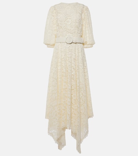 COSTARELLOS コスタレロス ワンピース Lace midi dress955176 Lace midi dress in neutrals - Costarellos | Mytheresa
