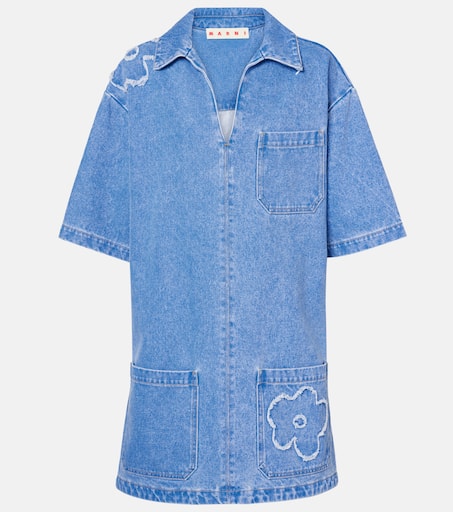【MARNI】 Patch-applique denim minidress P00998652.jpg