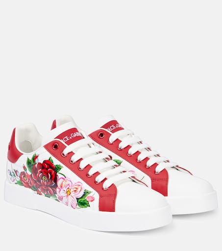 DOLCE&GABBANA レオパード フラワーモチーフ アンクルブーツ NEW DOLCE & GABBANA Multicolor Floral Leather Embellished