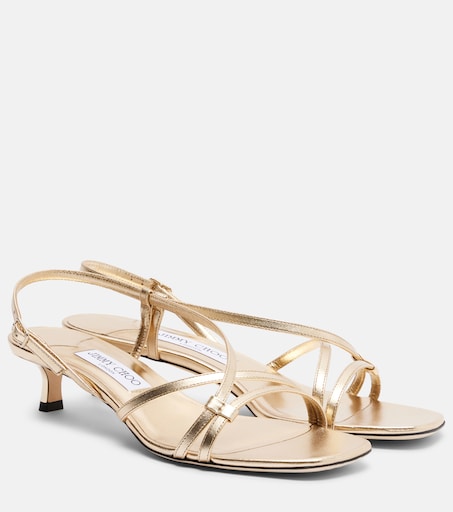 Farris metallic leather slingback sandals in gold - Jimmy Choo