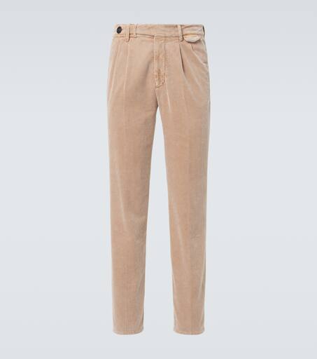 【送料&関税込】Brunello Cucinelli Beige Elastic Cady Trouse BRUNELLO CUCINELLI corduroy trousers 'Leisure Fit' cream