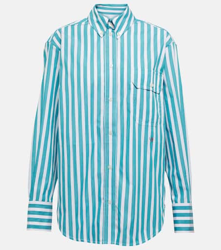 Striped cotton shirt in white - Victoria Beckham | Mytheresa