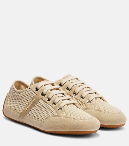Slim suede-trimmed sneakers in beige - Givenchy | Mytheresa