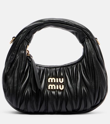 【SALE】 ◆MIUMIU◆Matelasse Leather Mini Bag トートバッグ Wander Mini matelassé leather tote bag in black - Miu Miu