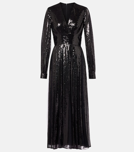 elie saab dress black Elie Saab, Sequined tulle maxi dress, Women, Black, US 6, Dresses, Silk