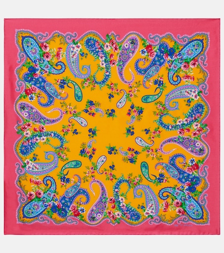 Foulard En Soie 100% Vintage ADRIATICA Marron 84x88 Cm - Occasion