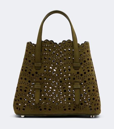 Mina 20 Small leather top-handle bag in green - Alaia | Mytheresa