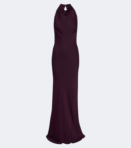Draped satin cocktail dress
