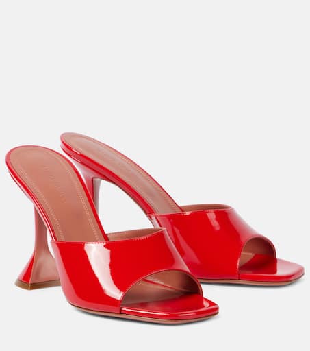 Lupita 70 patent leather mules in red - Amina Muaddi | Mytheresa