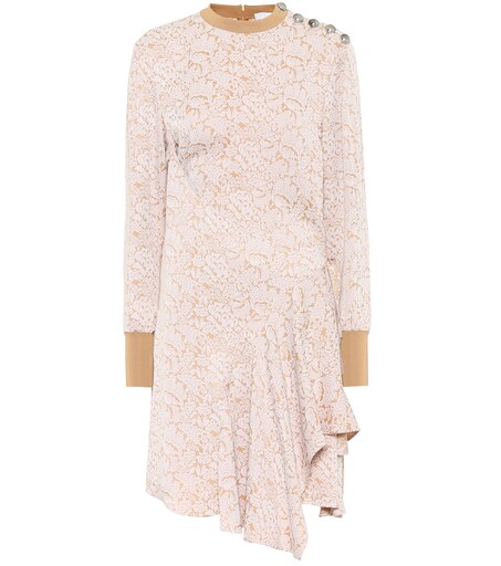 blue dress for baby girl Satin Jacquard Asymmetric Panel Gown - Cream main image 0
