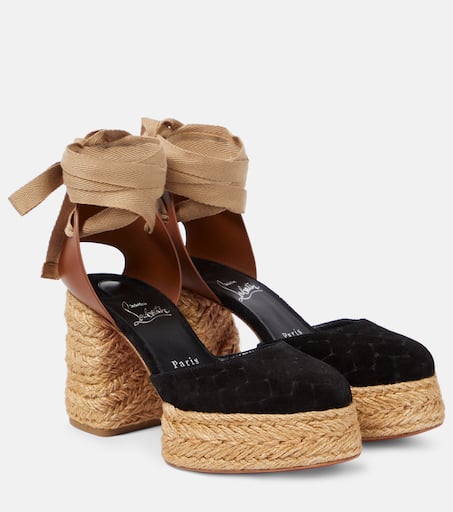 Christian Louboutin | Calakala 85 brown leather espadrilles