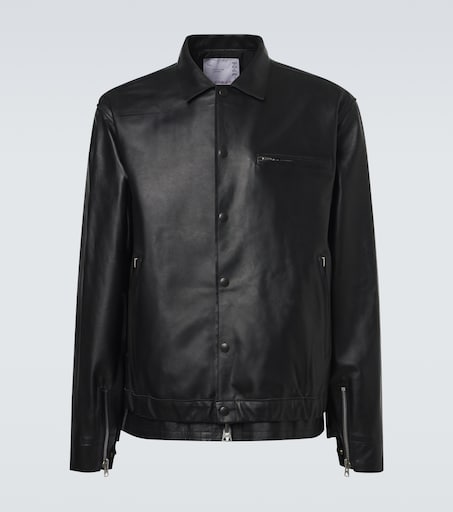 Leather blouson jacket in black - Sacai | Mytheresa