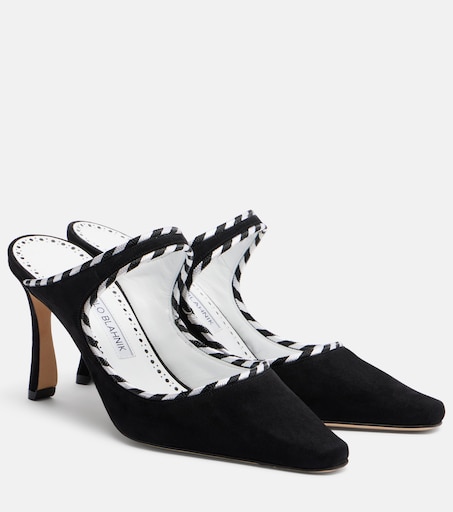Pura suede mules in black - Manolo Blahnik | Mytheresa
