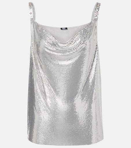 Chainmail camisole in silver - Versace | Mytheresa