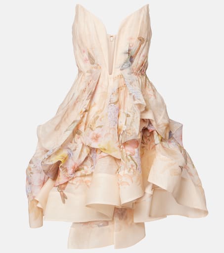 ZIMMERMANN ジマーマン ワンピースIlluminate linen&silk1041008 Illuminate floral linen minidress in multicoloured