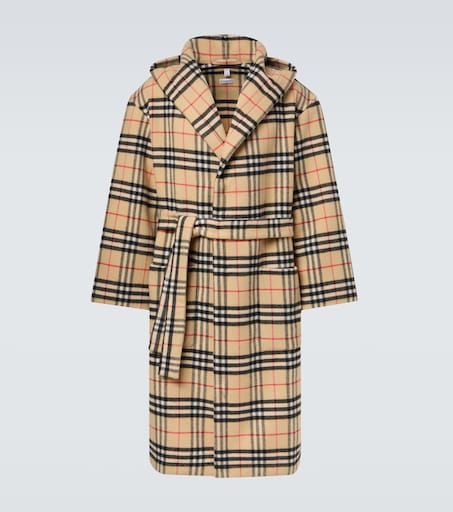 Burberry Burberry Check wool and cashmere robe
