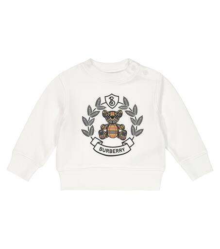 Baby Thomas Bear cotton sweater in white Burberry Kids Mytheresa
