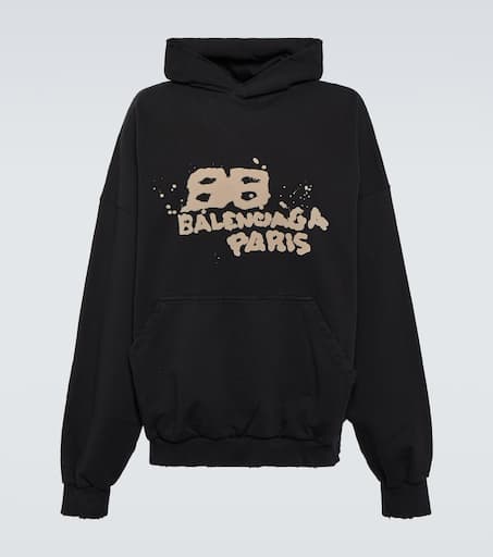 Logo Cotton Jersey Hoodie in Multicoloured - Balenciaga | Mytheresa