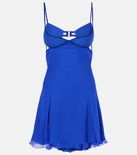 Silk minidress in blue - Nensi Dojaka | Mytheresa