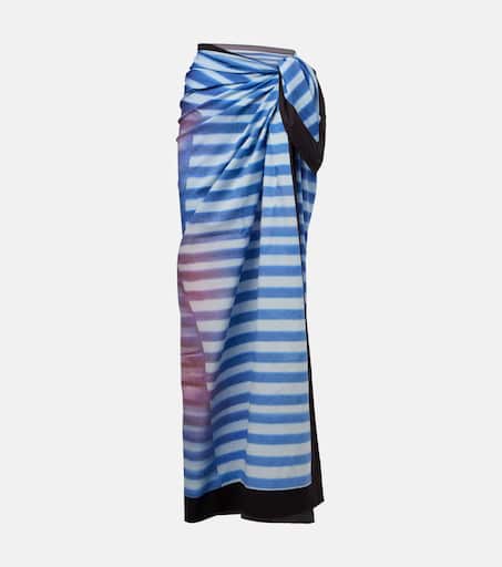 Printed cotton beach cover-up in multicoloured - Jean Paul