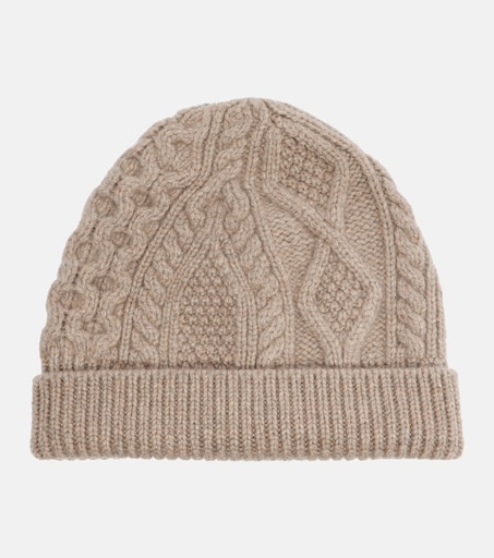 Cable-knit cashmere beanie in beige - Loro Piana | Mytheresa