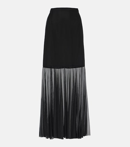 Tulle-trimmed maxi skirt in black - Dolce Gabbana | Mytheresa