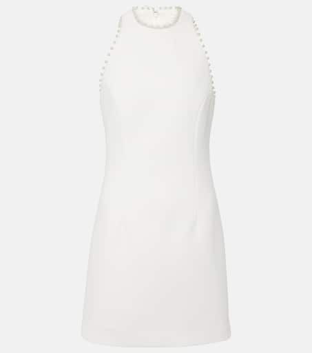 Bridal Therese embellished crêpe minidress in white