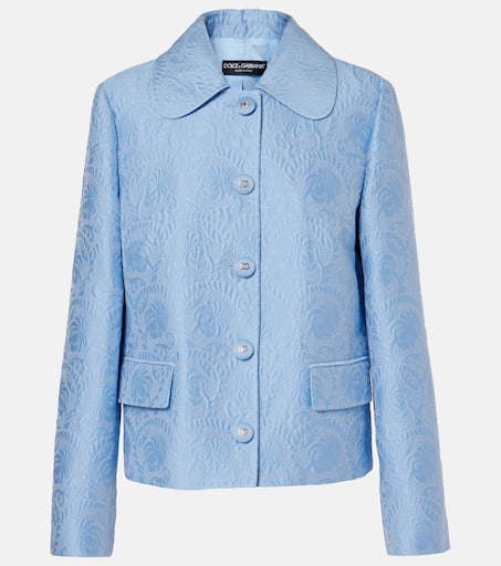 在庫一掃セール Cotton Dolce - blue in jacket jacquard silk-blend and ジャケット・アウター