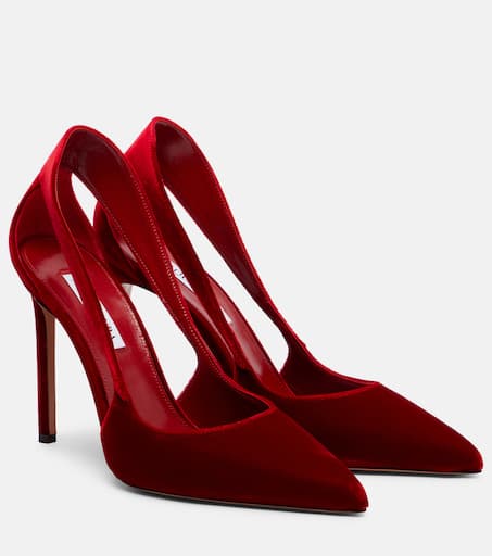 Dangerous Liaisons 105 velvet pumps in red - Aquazzura | Mytheresa