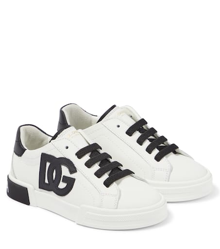 スニーカー DOLCE & GABBANA Portofino leather low-top sneakers with DOLCE & GABBANA Shoes White Gold Portofino Low Top Leather