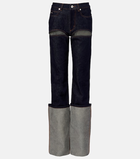 Cutout straight jeans in blue - Jean Paul Gaultier | Mytheresa