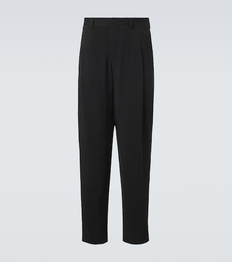 パンツ GIORGIO ARMANI black wide slacks Pleated tapered pants in black - Giorgio Armani | Mytheresa