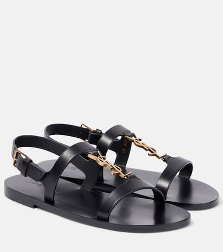 サンダル・ミュール SAINT LAURENT Women Sandals 777348BDATT1000 BLACK Cassandra sandals in patent leather | Saint Laurent | YSL US