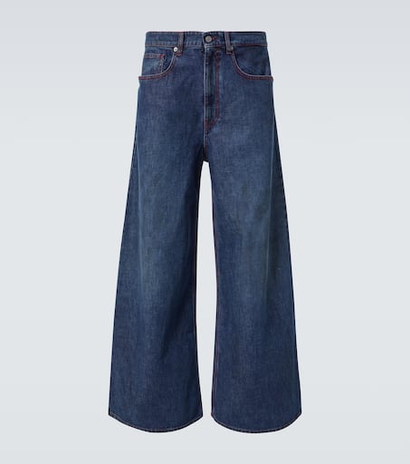 【YOURNUS】Indiana Key Ring Wide Denim Key Closet KC Art Collection Studded Embellished Denim Jeans