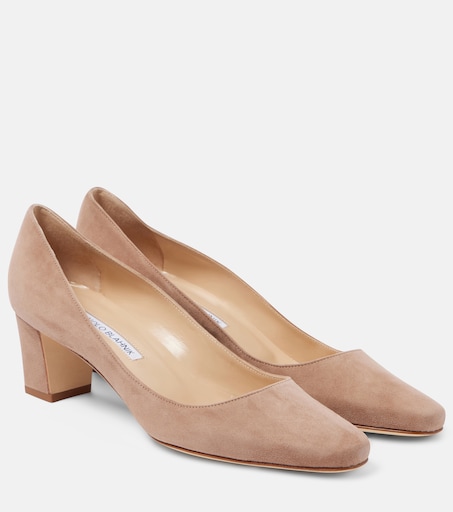 Okkatopla suede pumps in neutrals - Manolo Blahnik | Mytheresa