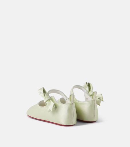 Christian Louboutin Kids 베이비 루 베이브 크레이프 새틴 발레 플랫