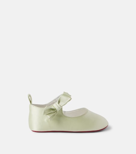 Christian Louboutin Kids 베이비 루 베이브 크레이프 새틴 발레 플랫