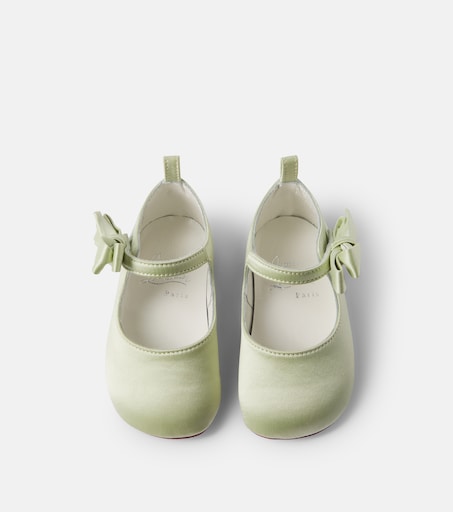 Christian Louboutin Kids 베이비 루 베이브 크레이프 새틴 발레 플랫