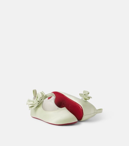 Christian Louboutin Kids 베이비 루 베이브 크레이프 새틴 발레 플랫