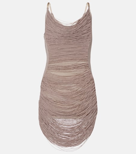 Fringed minidress in silver - The Attico | Mytheresa