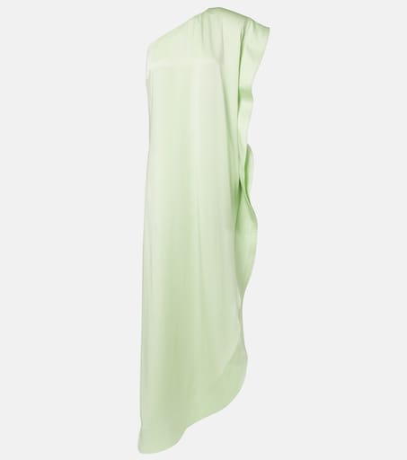 Envers asymmetric satin cocktail dress in green - Stella Mc