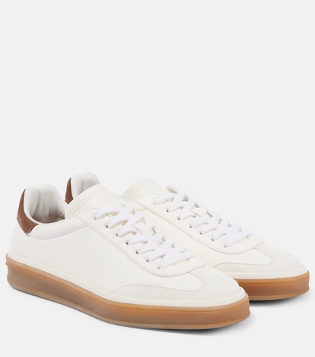 Tennis Walk suede-trimmed leather sneakers in white - Loro Piana | Mytheresa