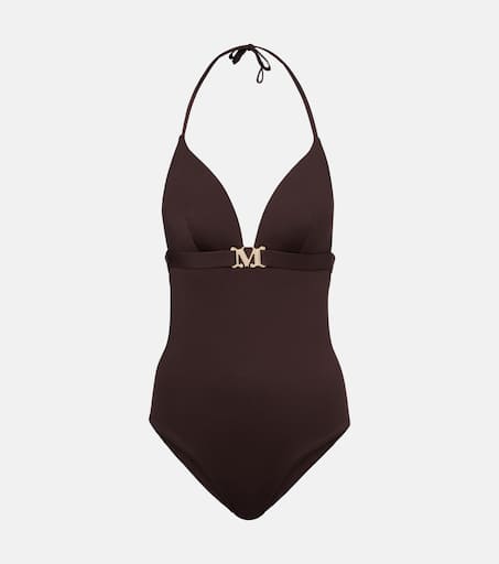 Cecilia embellished swimsuit in brown - Max Mara | Mytheresa