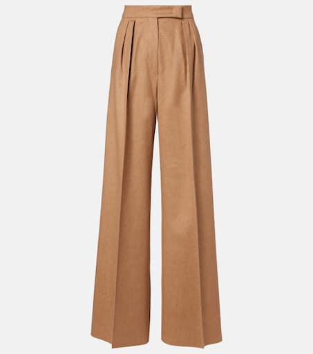 Ori pleated camel hair wide-leg pants in brown - Max Mara