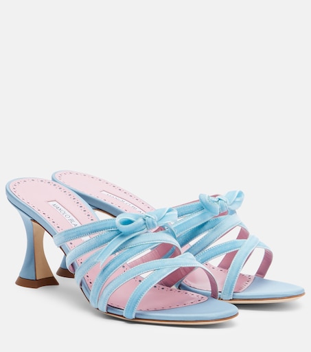 Clementel 70 velvet mules in blue - Manolo Blahnik | Mytheresa