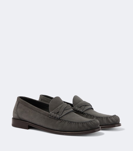 Brunello Cucinelli Suede penny loafers